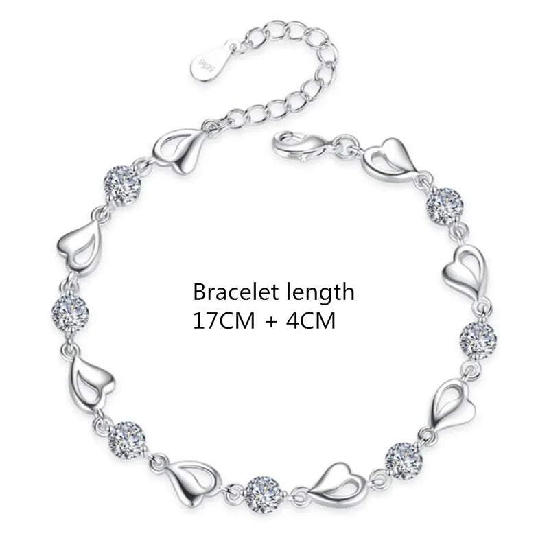 Bracelete de Prata Esterlina 925 com Cristal Azul